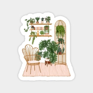 Bohemian Interior With Plants 2 Sticker